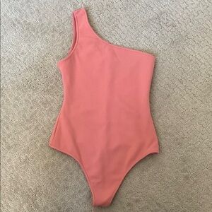 Kids One Shoulder Pink One Piece